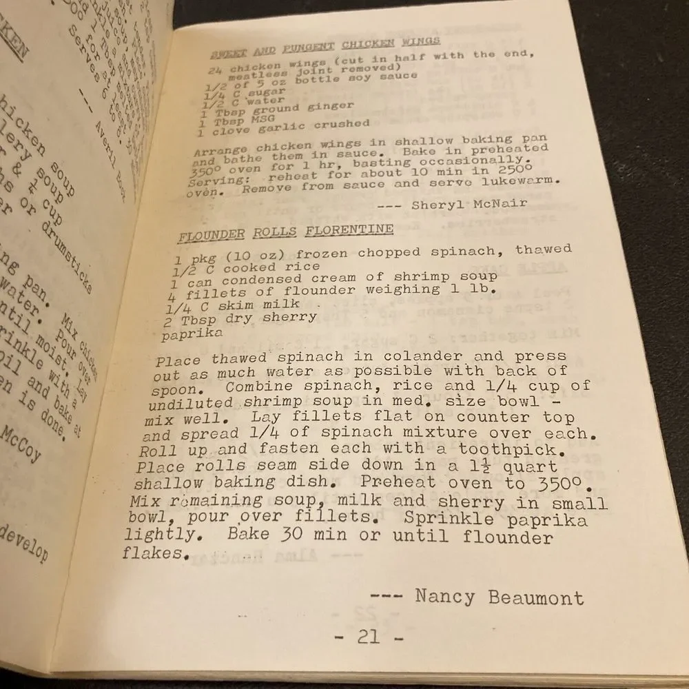 Oakdale United Presbyterian Recipe‎ Cookbook 1980 Pittsburgh PA Community Church